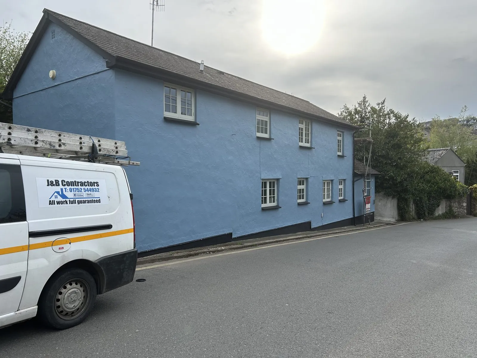 Exterior painting of a detached house in St Ives
