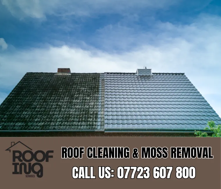 Roof cleaning and moss removal in St Ives